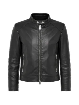 Diesel L-Hung logo-embossed Leather Jacket | Black | FARFETCH