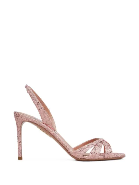 Aquazzura woven-texture crossover-strap pumps
