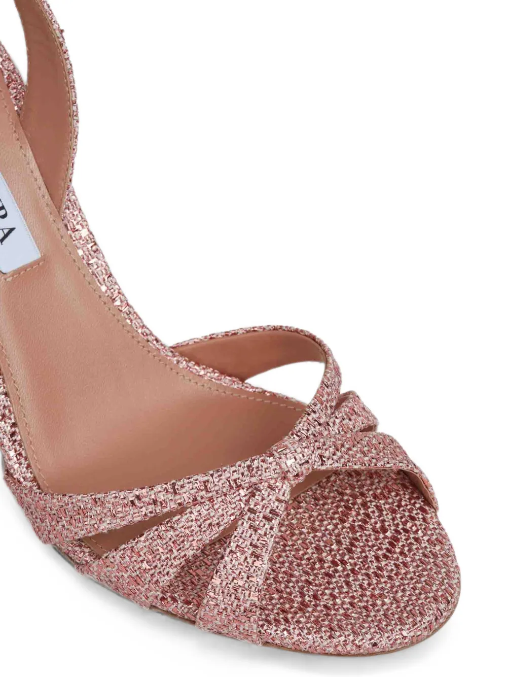 Aquazzura woven-texture crossover-strap pumps Roze