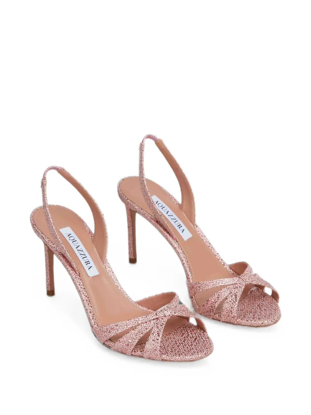 Aquazzura woven-texture crossover-strap pumps Roze