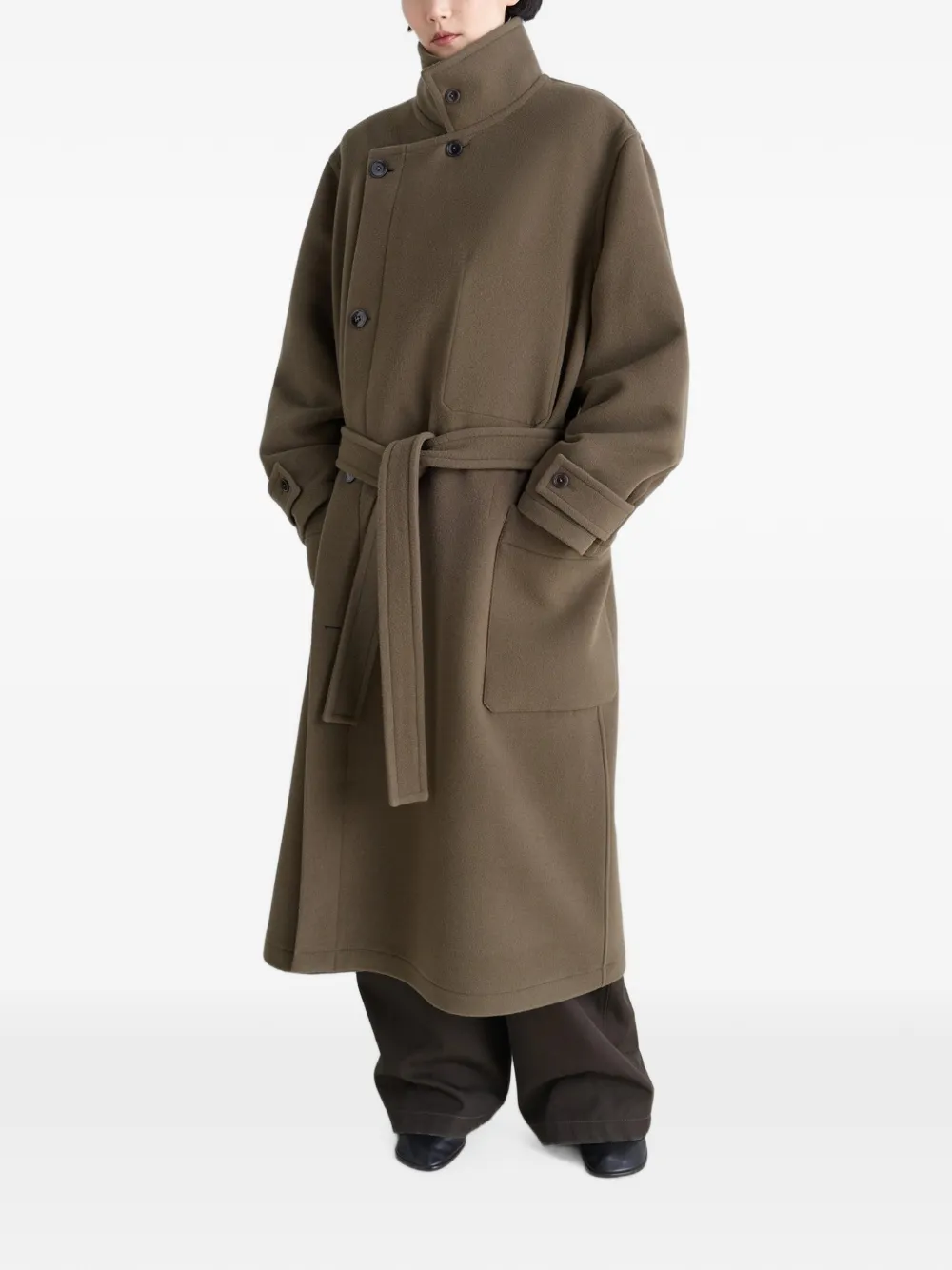 LEMAIRE Jas met ceintuur en wikkel-design Bruin