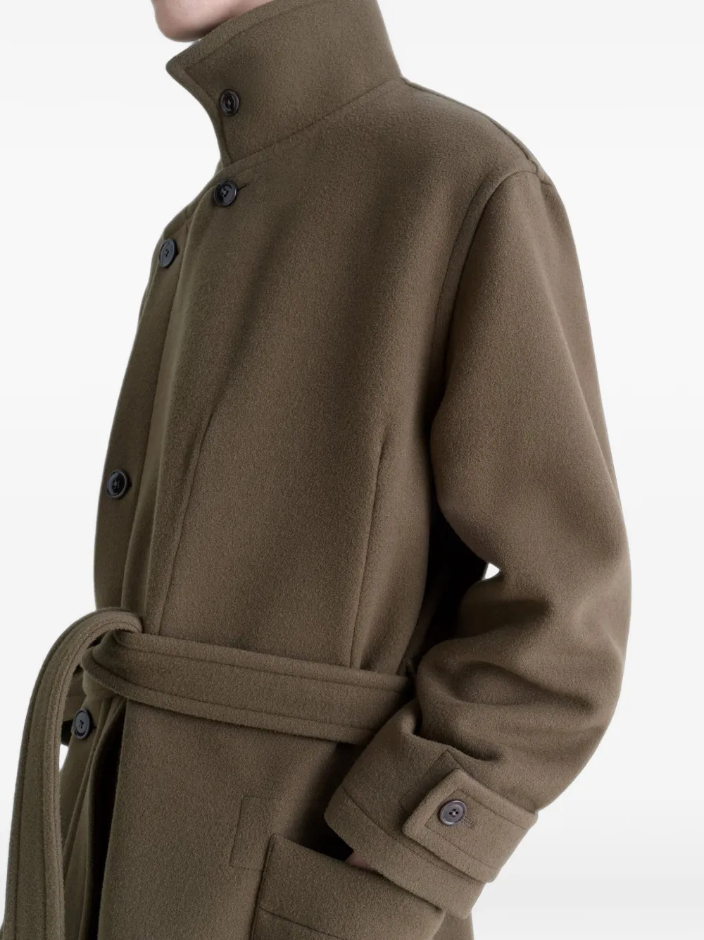 LEMAIRE Jas met ceintuur en wikkel-design Bruin
