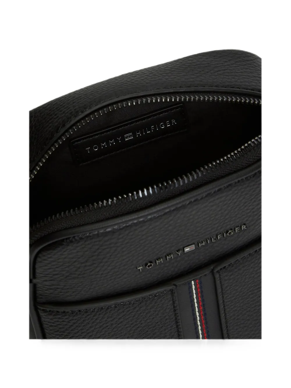 Tommy Hilfiger Messengertas met gestreept detail en textuur Zwart