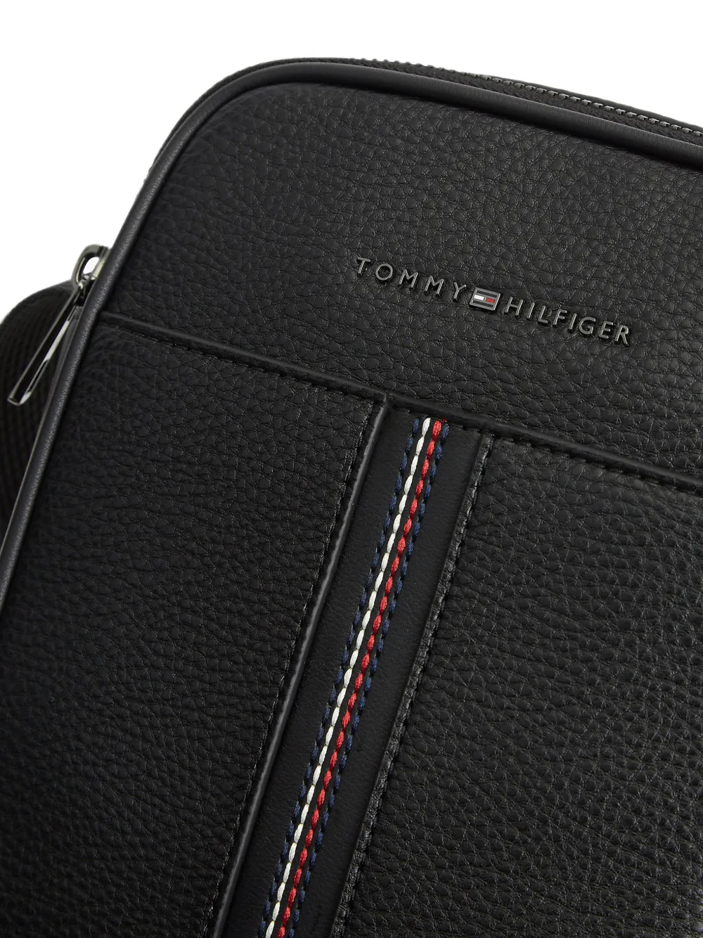 Tommy Hilfiger Messengertas met gestreept detail en textuur Zwart