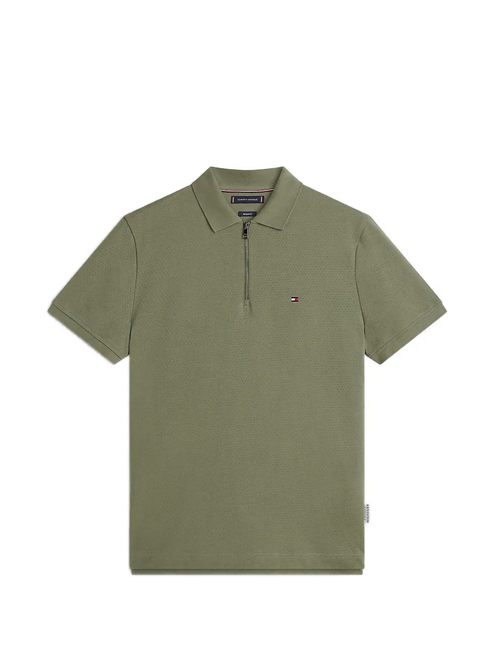 Tommy Hilfiger Airdot zip-up polo shirt - Verde