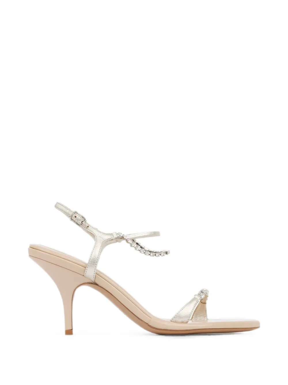 Chloé crystal-embellished leather sandals Beige