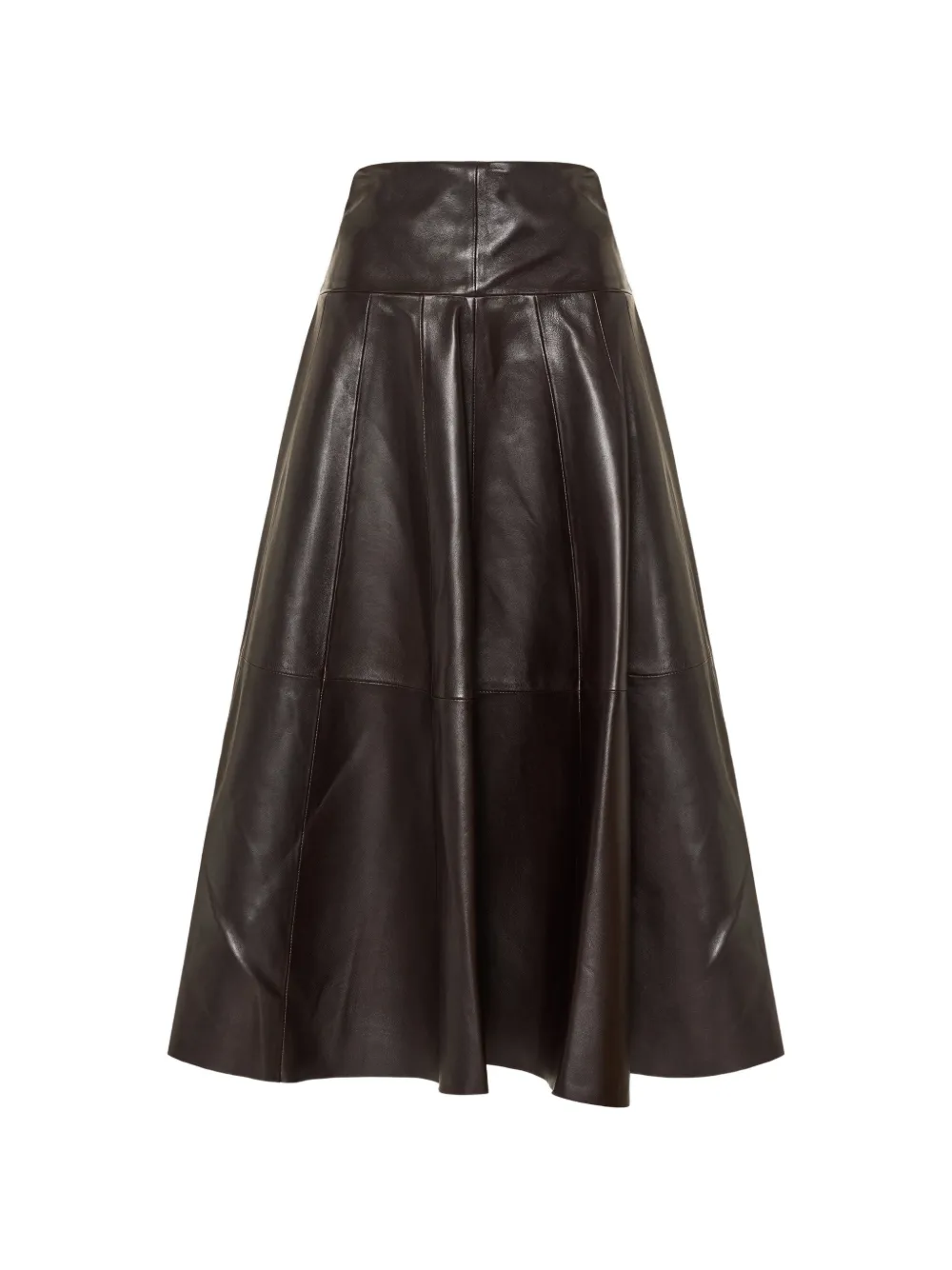 Nour Hammour panelled leather skirt - Marrone