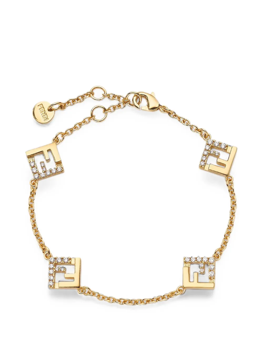 FENDI Forever FF-motif crystal-embellished bracelet - Oro