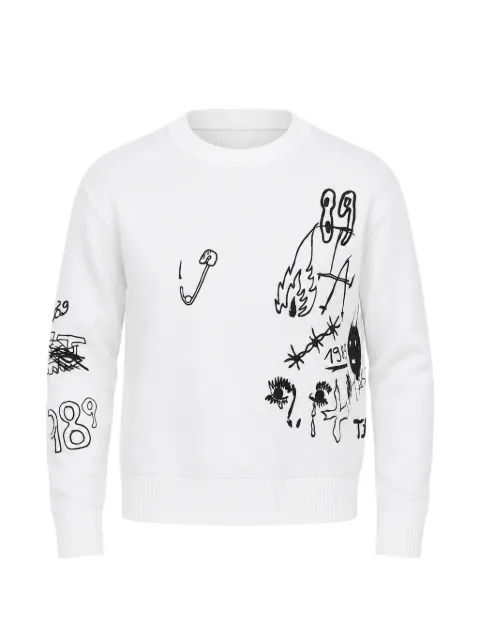 1989 STUDIO embroidered cropped-fit sweater