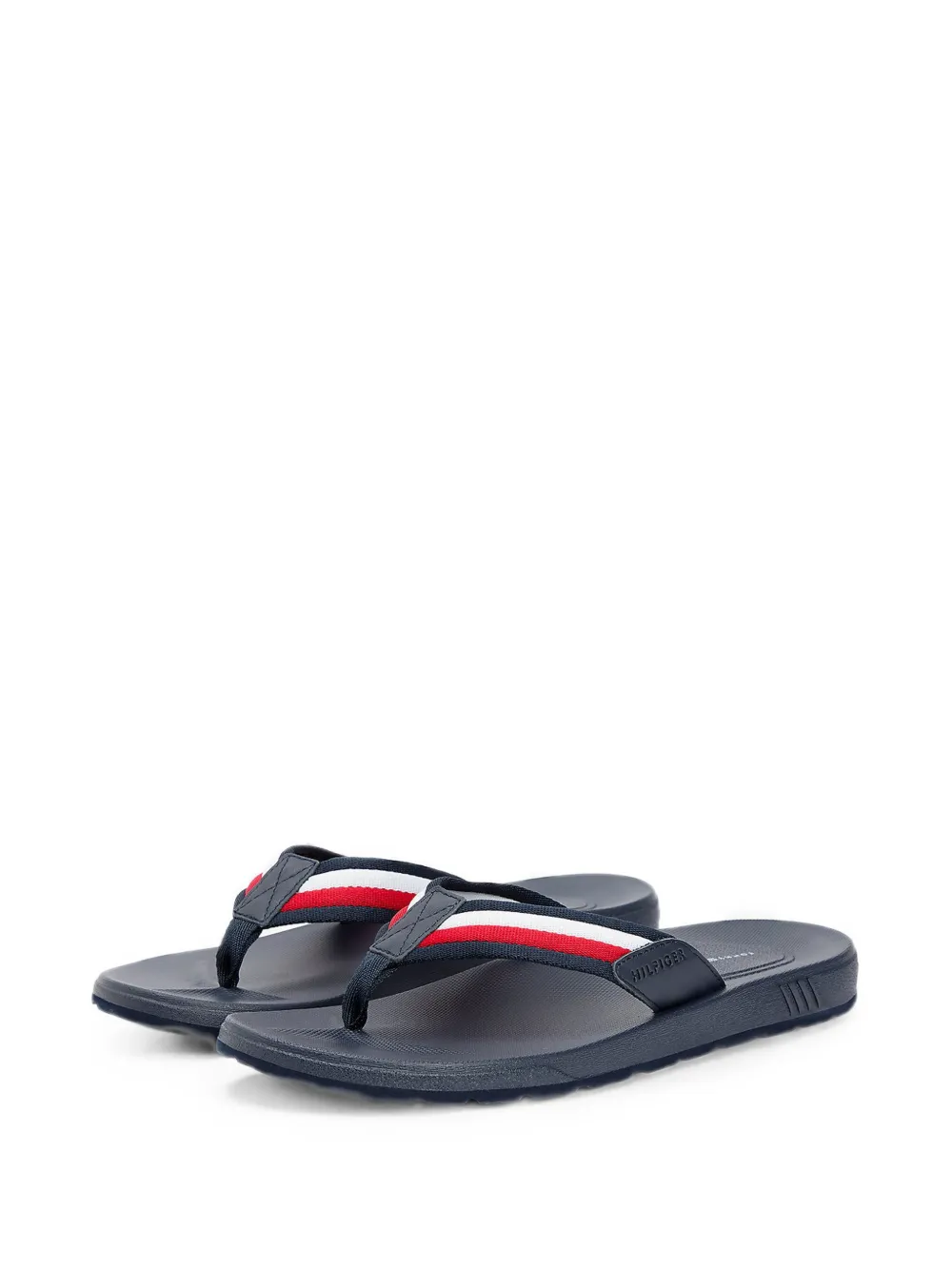Tommy Hilfiger stripe-detail thong-strap flip-flops Blauw