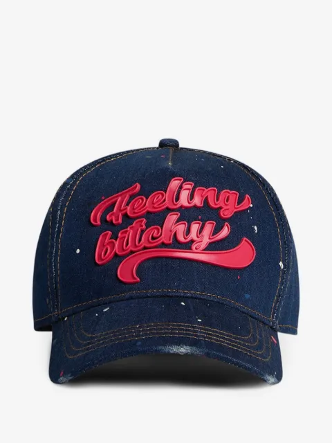 DSQUARED2 paint-splatter logo-patch baseball cap