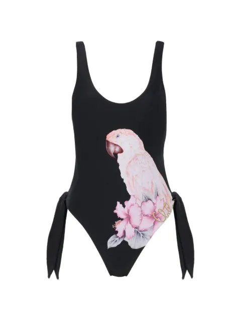 Chloé parrot-print side-tie swimsuit