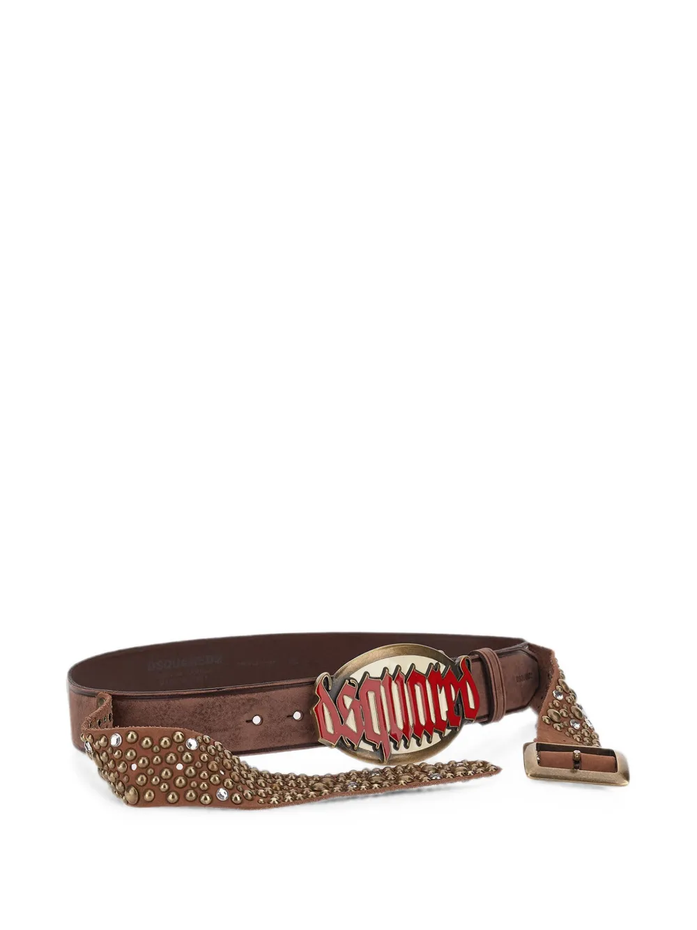 DSQUARED2 Riem verfraaid met studs en kristallen Bruin