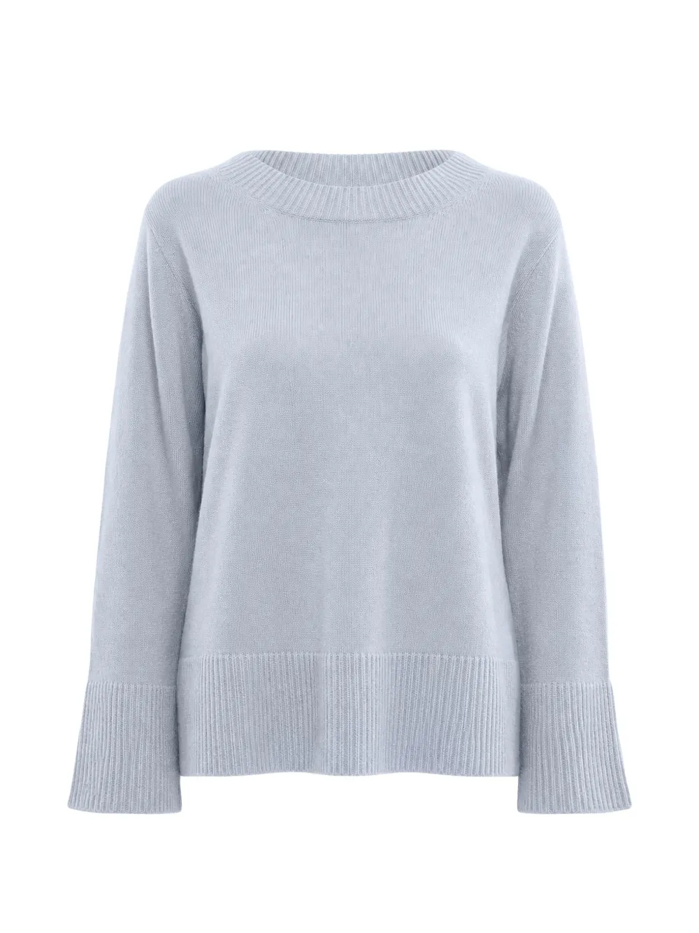 Malo ribbed-trim long-sleeve sweater - Blau
