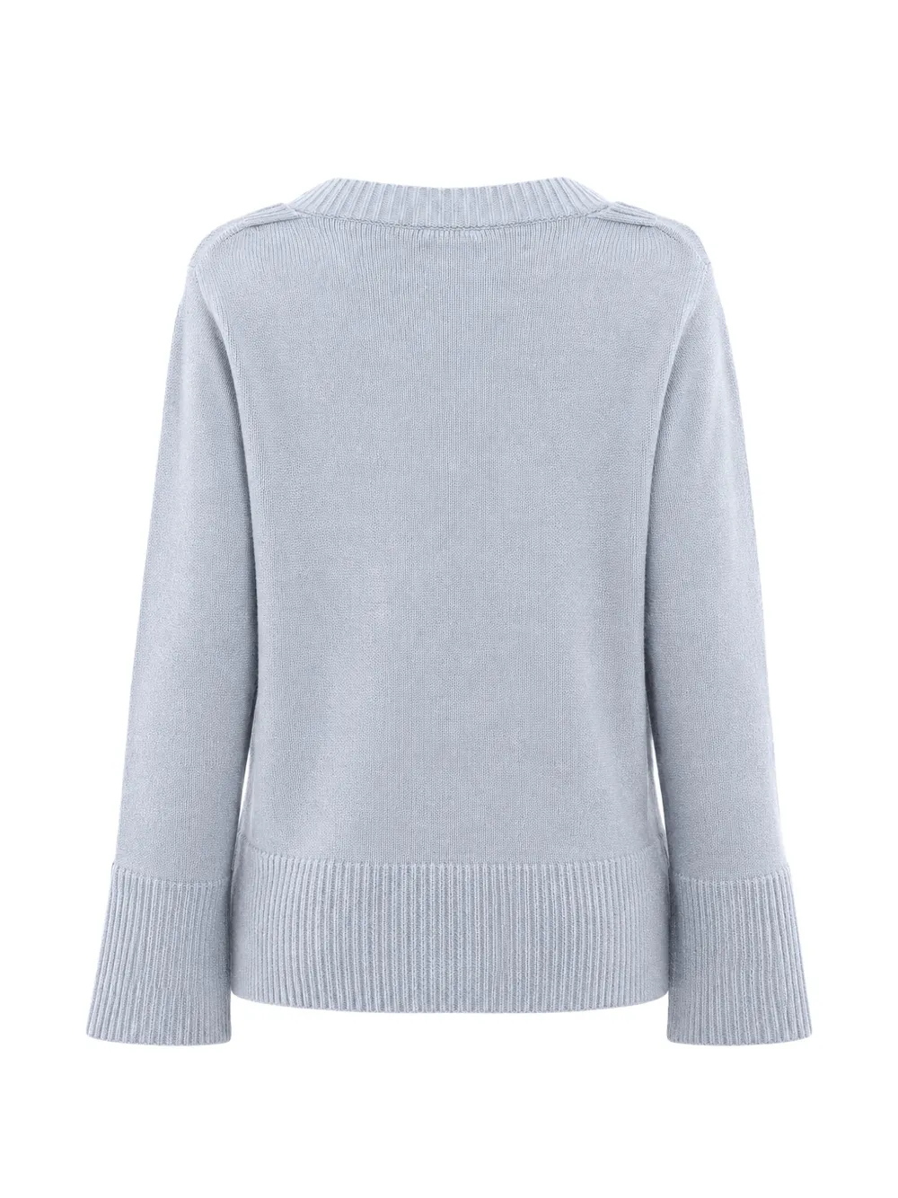 Malo Trui met geribbelde afwerking en lange mouwen Blauw