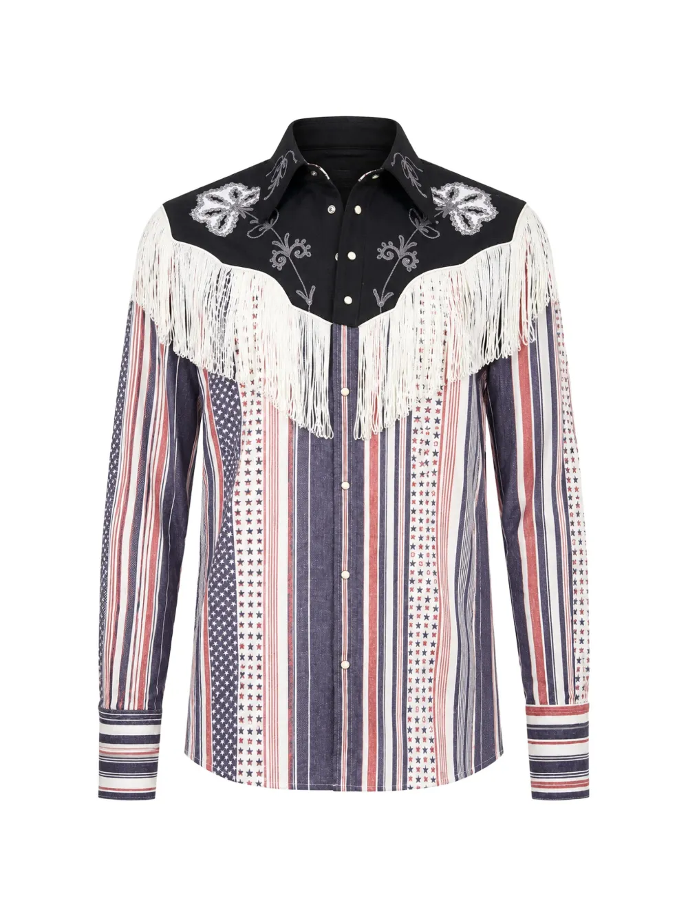 DSQUARED2 fringed-detail western shirt - Weiß