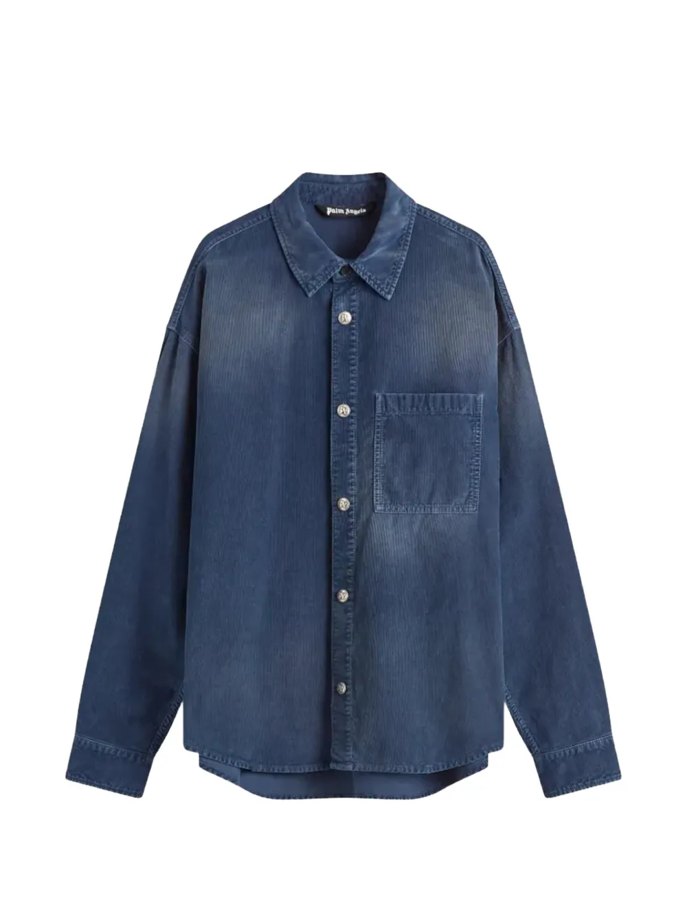 Palm Angels ribbed-velour shirt - Blau