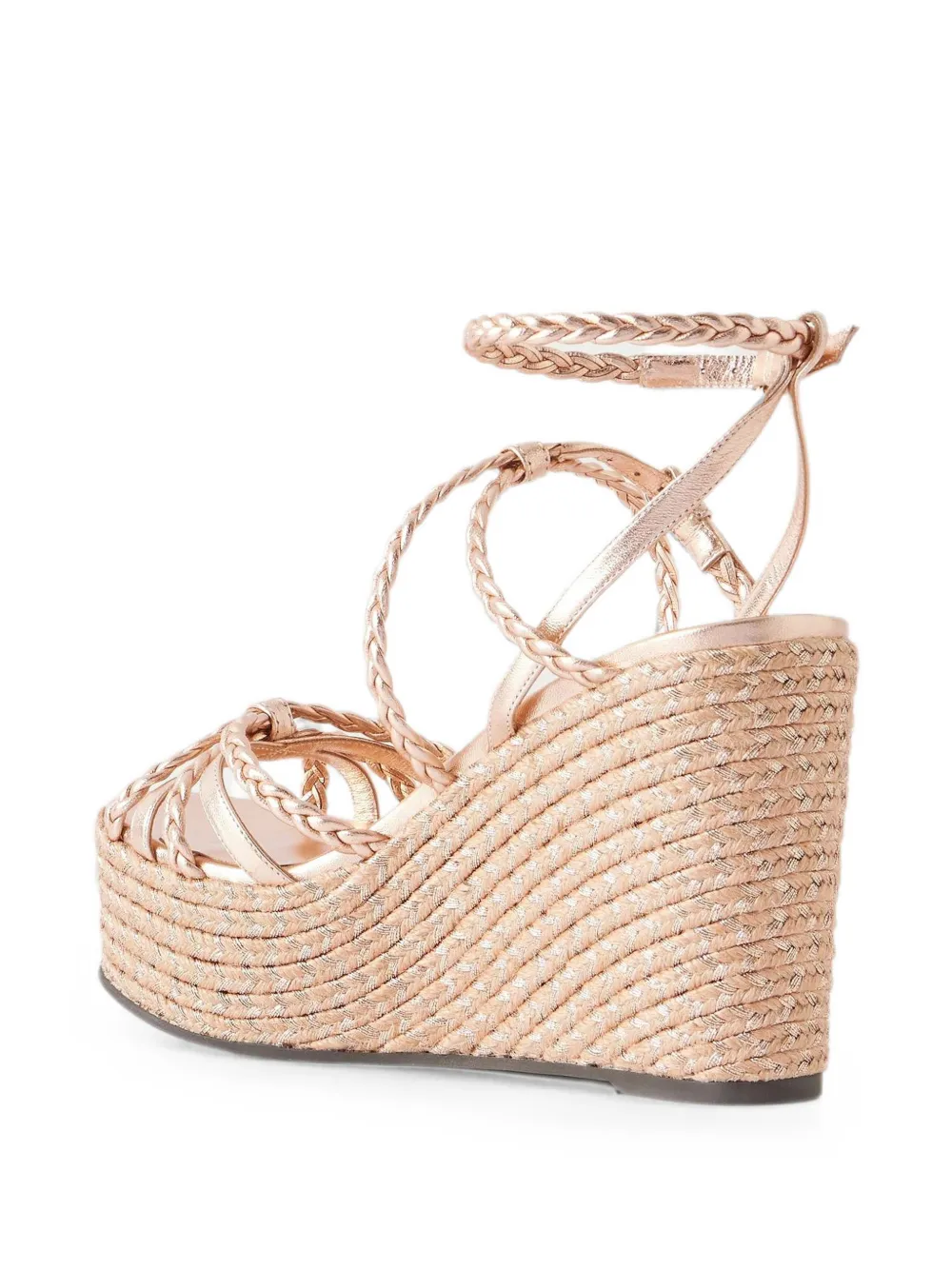 Jimmy Choo Nyra braided wedge espadrilles Roze