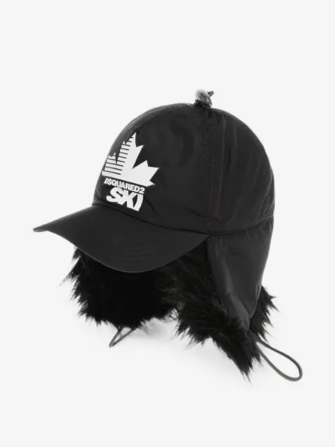DSQUARED2 faux-fur trim ski baseball cap