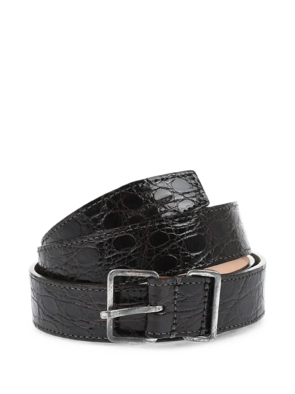 DSQUARED2 crocodile-effect leather belt - Braun