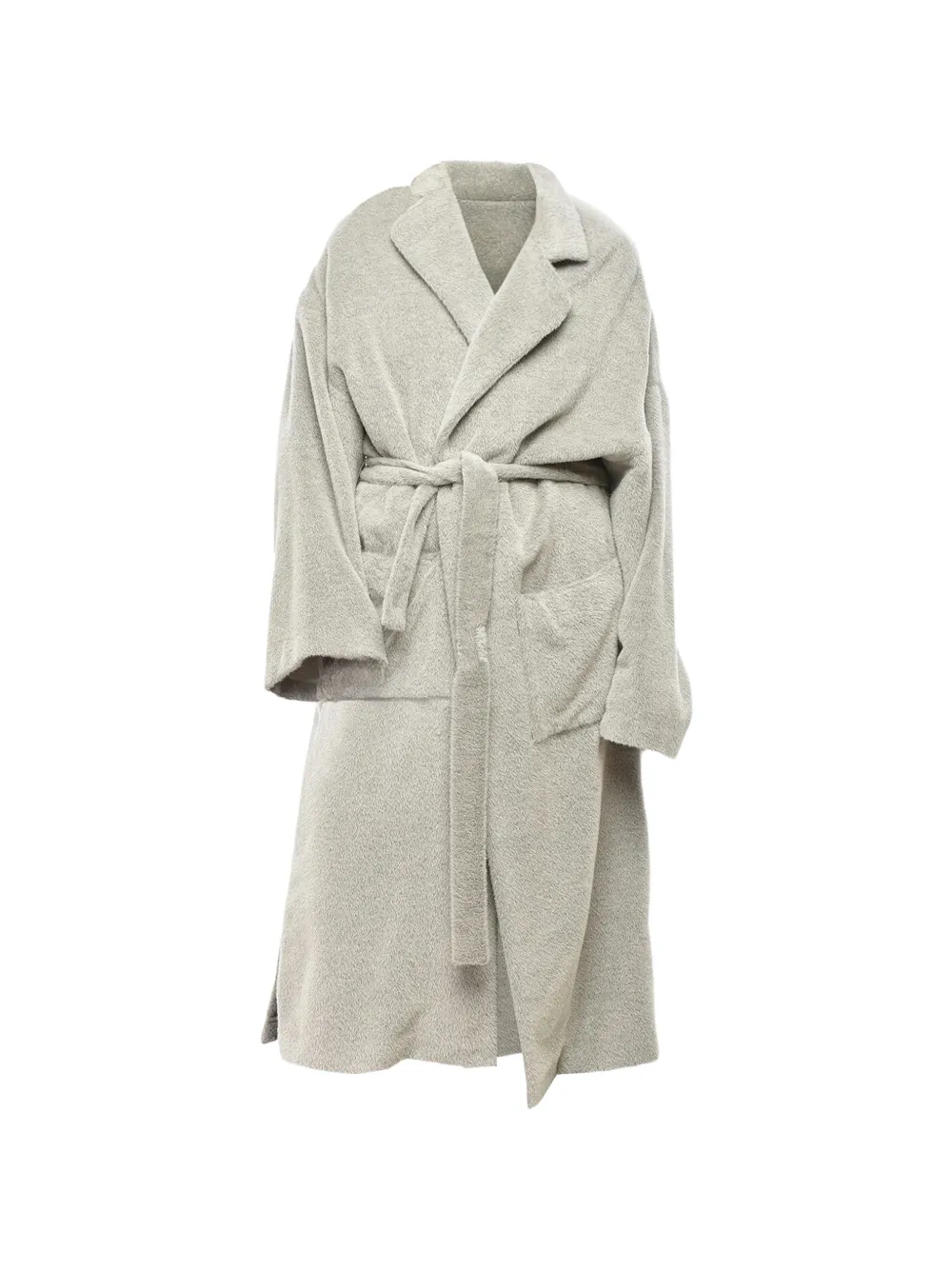 SUPER BLOND belted mohair coat - Grau