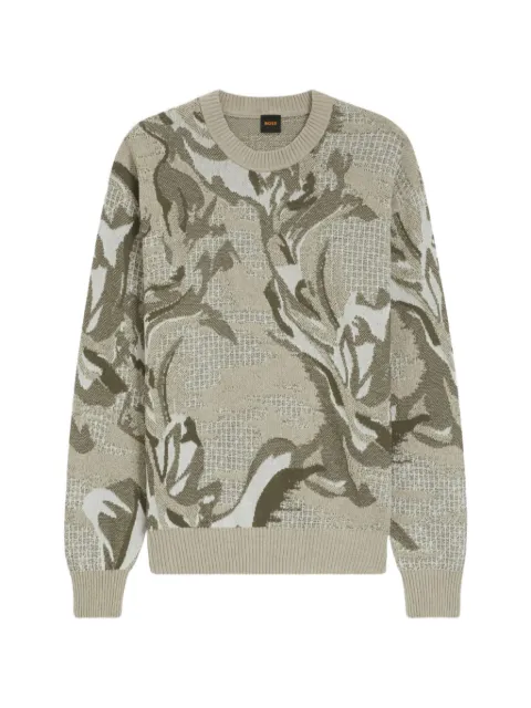 BOSS Afloralo floral-intarsia sweater