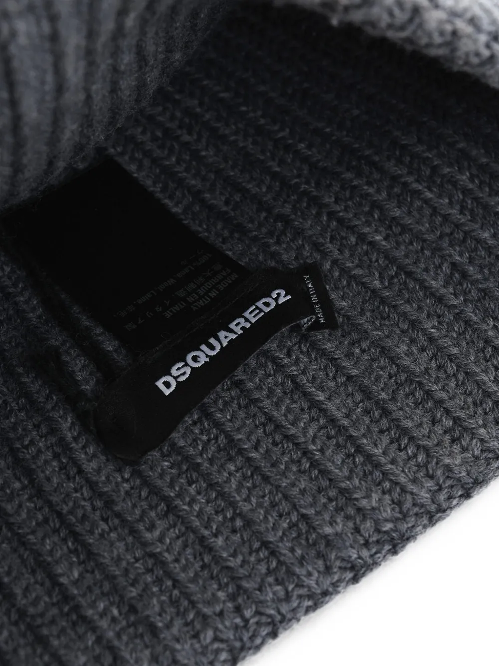 DSQUARED2 Ribgebreide muts en sjaal Grijs