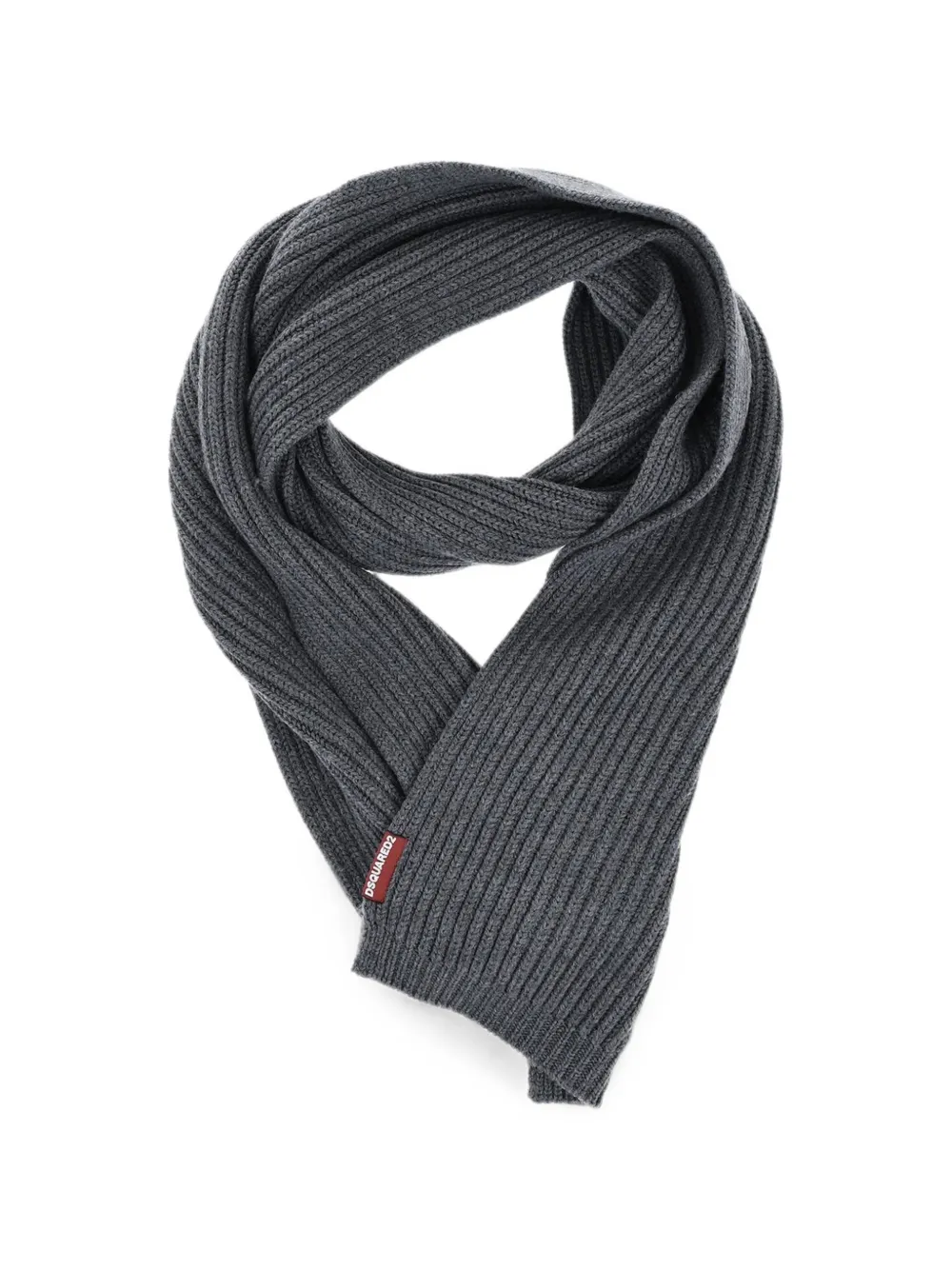 DSQUARED2 Ribgebreide muts en sjaal Grijs