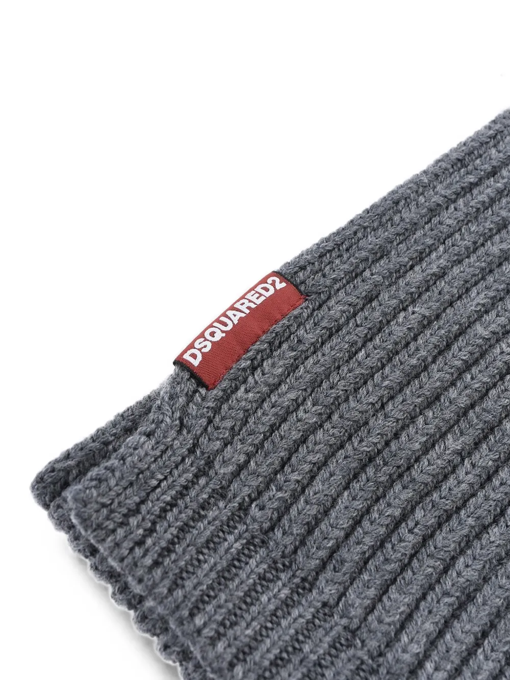DSQUARED2 Ribgebreide muts en sjaal Grijs