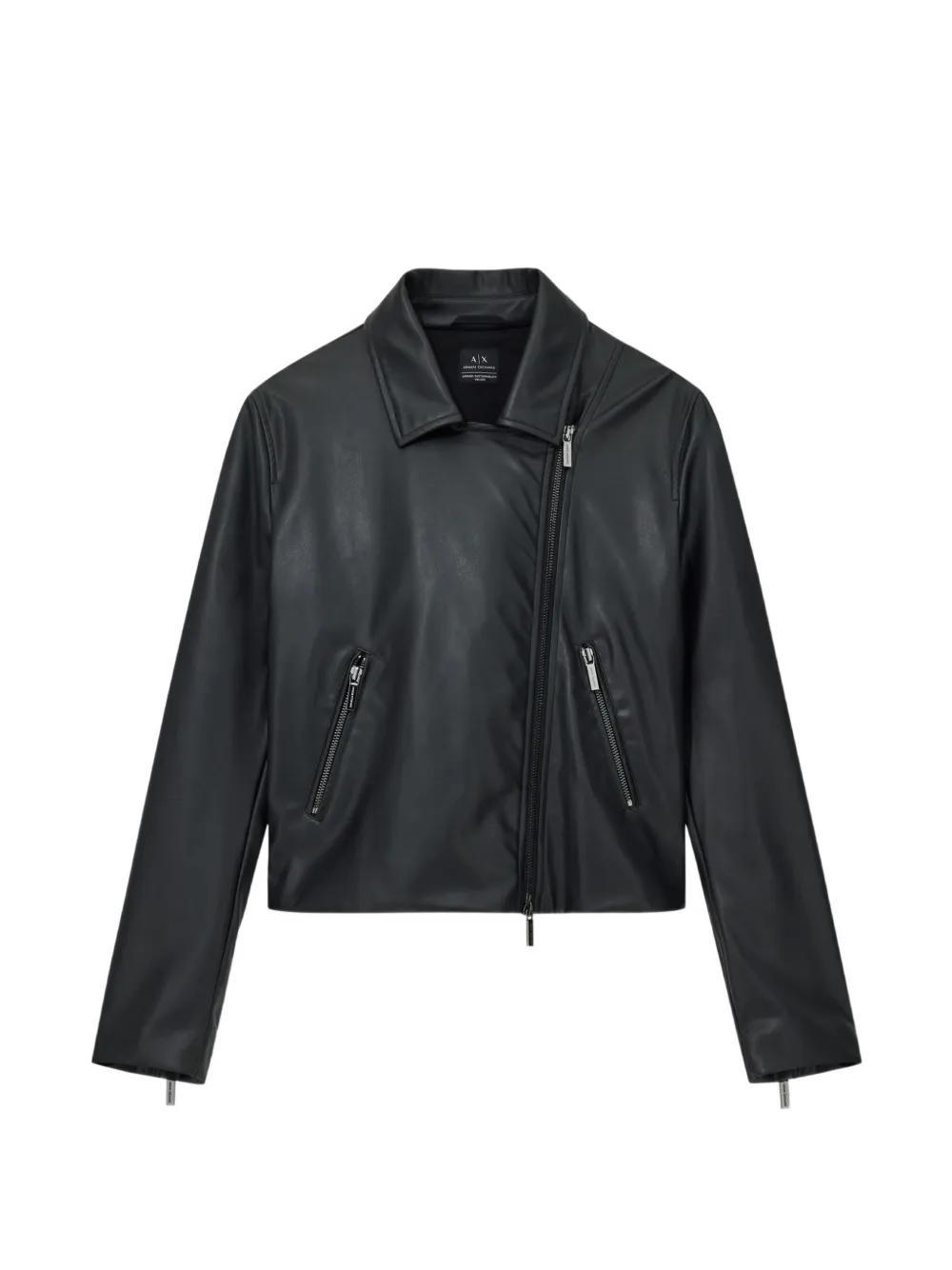 Emporio Armani grained-texture zip-fastening jacket - Schwarz