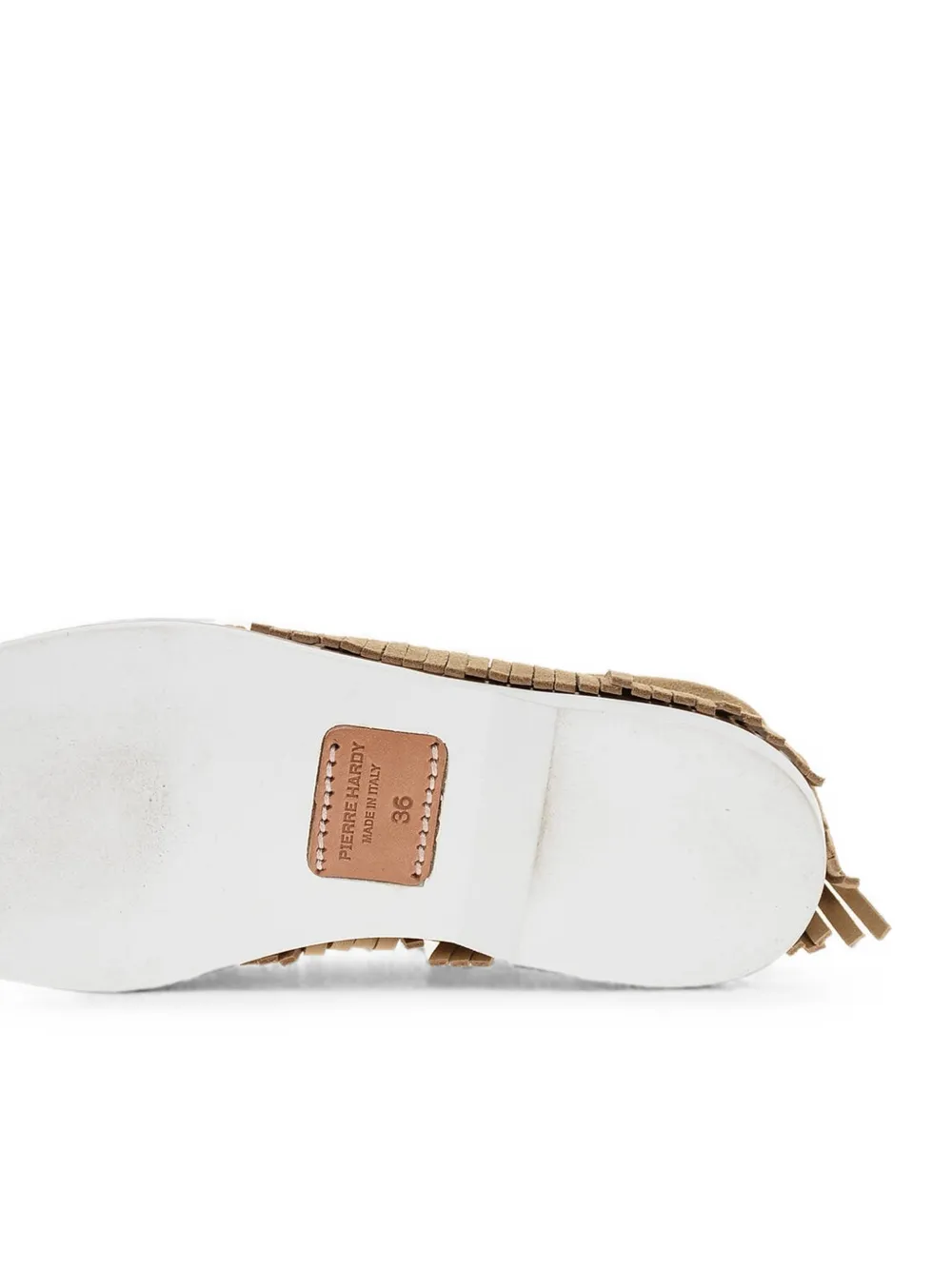 Pierre Hardy Tahoe fringed suede loafers Beige