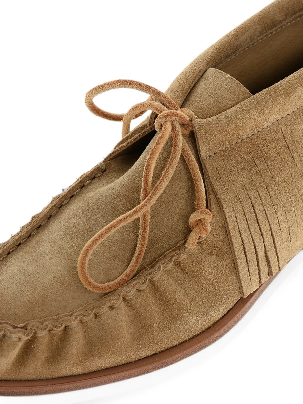 Pierre Hardy Tahoe fringed suede loafers Beige