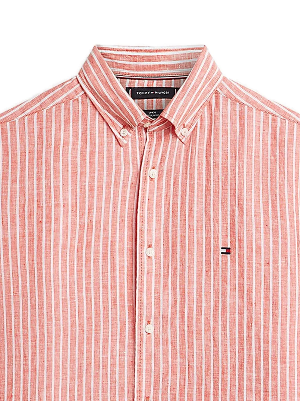 Tommy Hilfiger Bengal gestreept linnen overhemd Rood