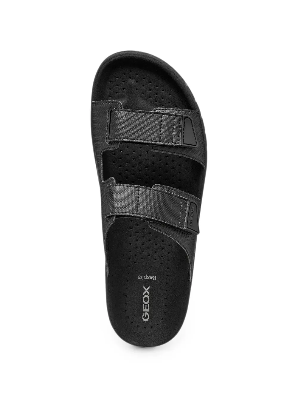 Geox touch-strap textured sandals Zwart