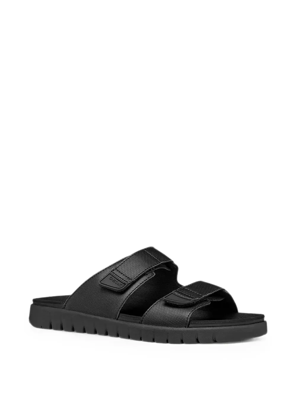 Geox touch-strap textured sandals Zwart