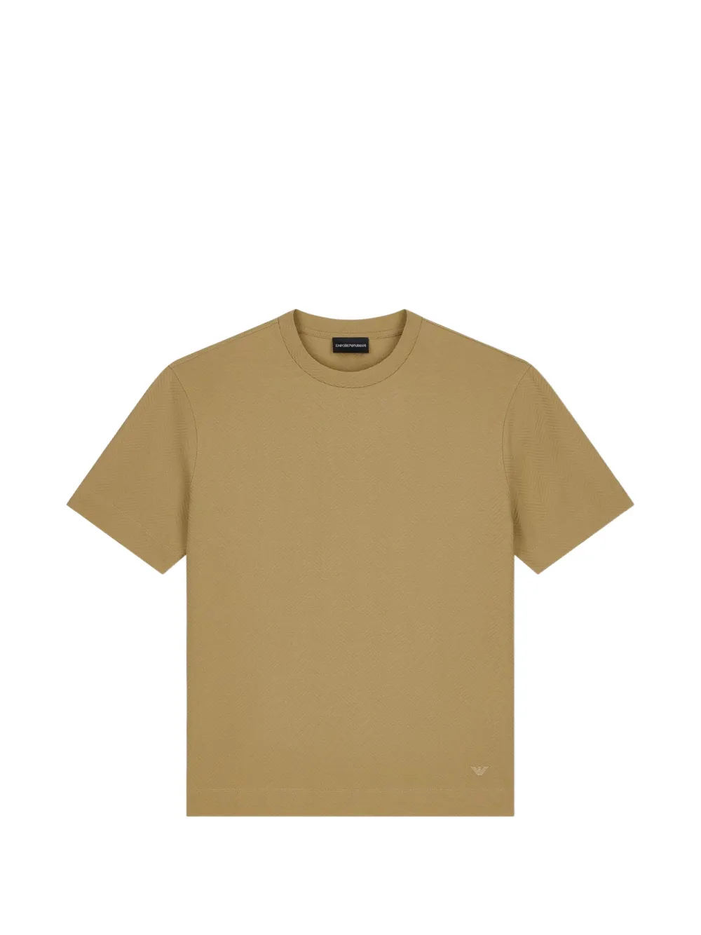Emporio Armani herringbone-pattern embroidered-logo T-shirt - Nude