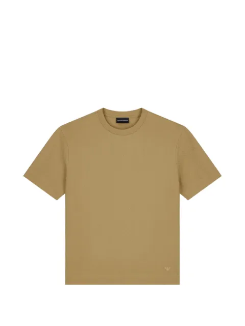 Emporio Armani playera con motivo pied de poule y logo bordado