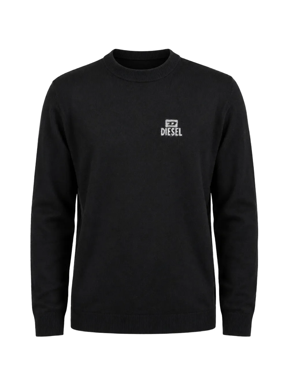 Diesel logo-embroidered crew-neck sweater - Schwarz