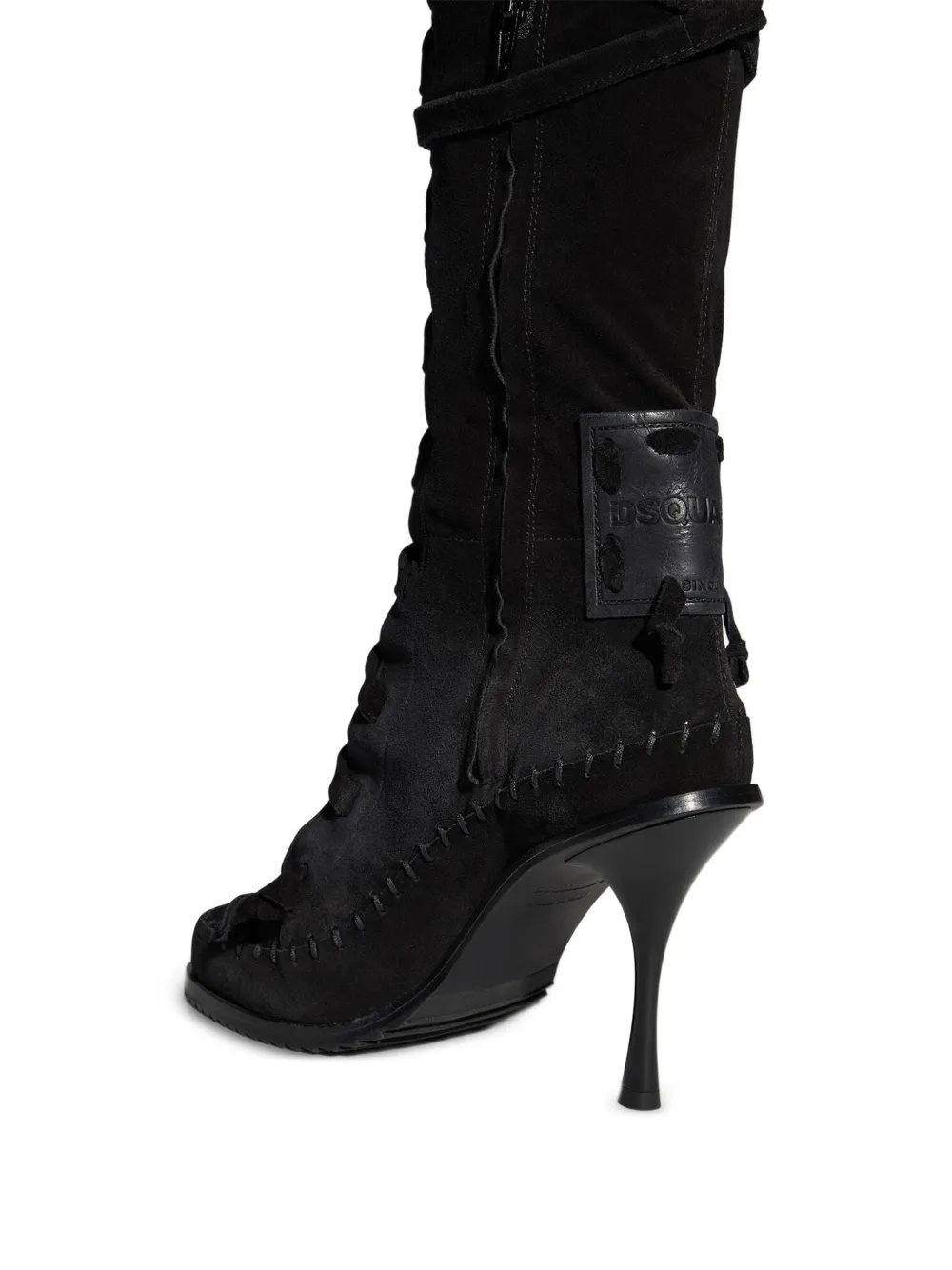 DSQUARED2 lace-up suede boots Zwart