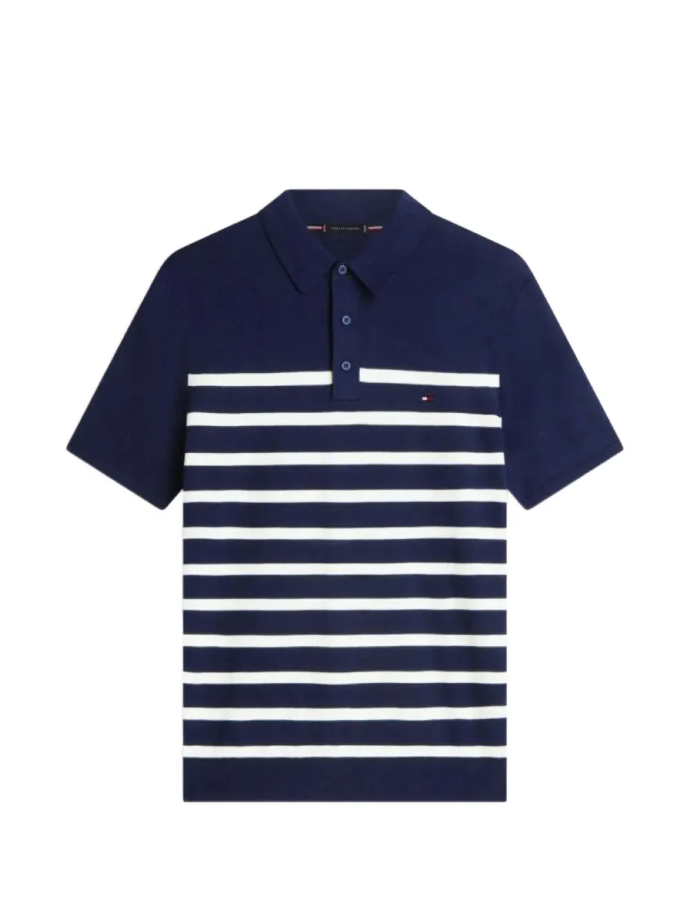 Tommy Hilfiger horizontal-stripe embroidered-logo sweater - Blau