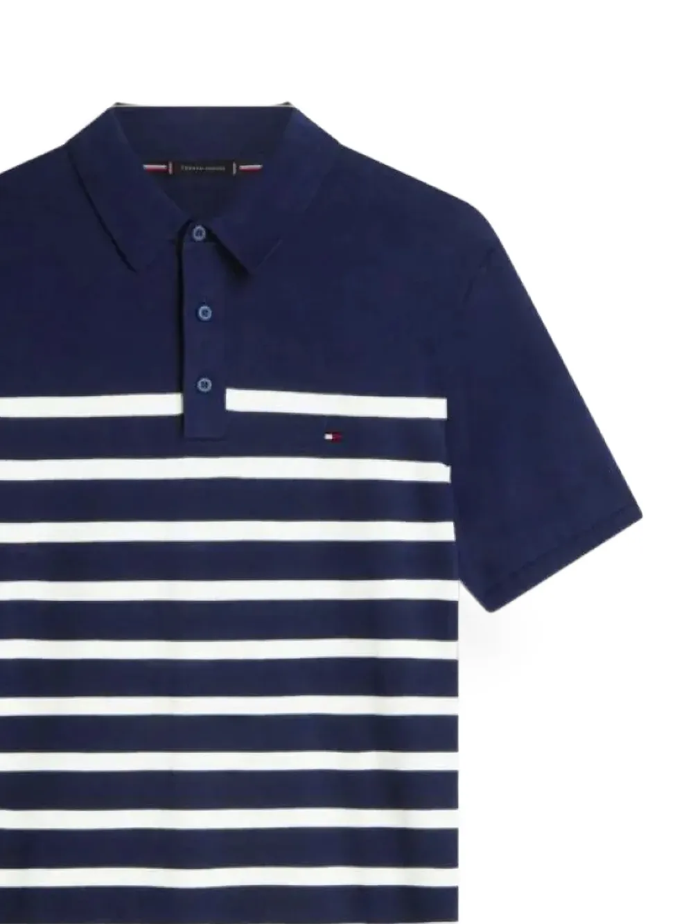 Tommy Hilfiger Trui met geborduurd logo en horizontale streep Blauw