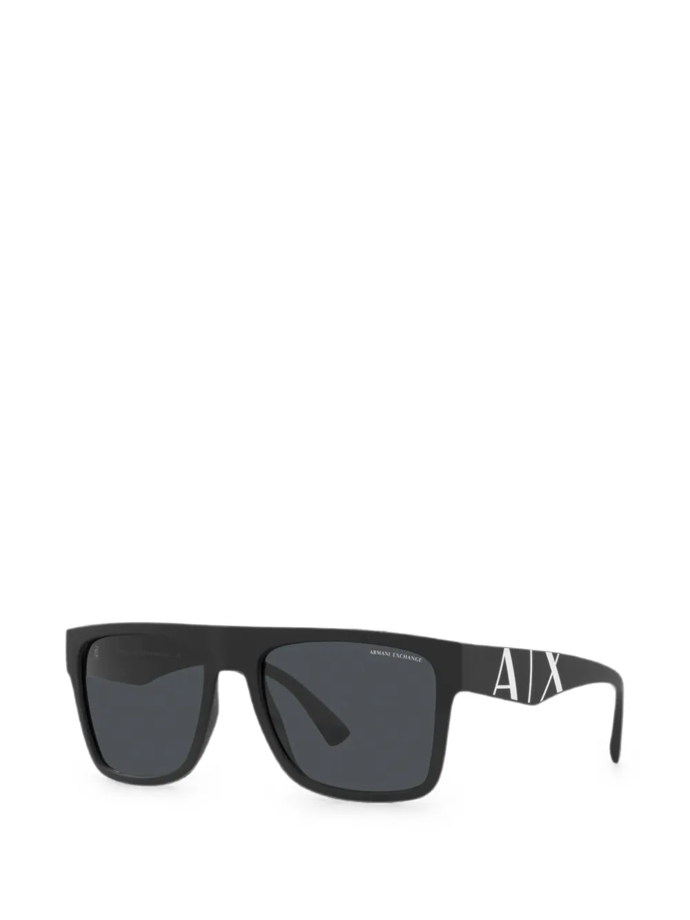 Armani Exchange Zonnebril met rechthoekig montuur met logoprint Zwart