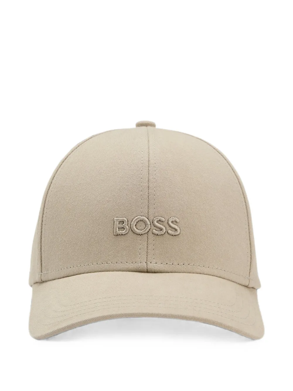 BOSS logo-embroidered six-panel cap - Nude