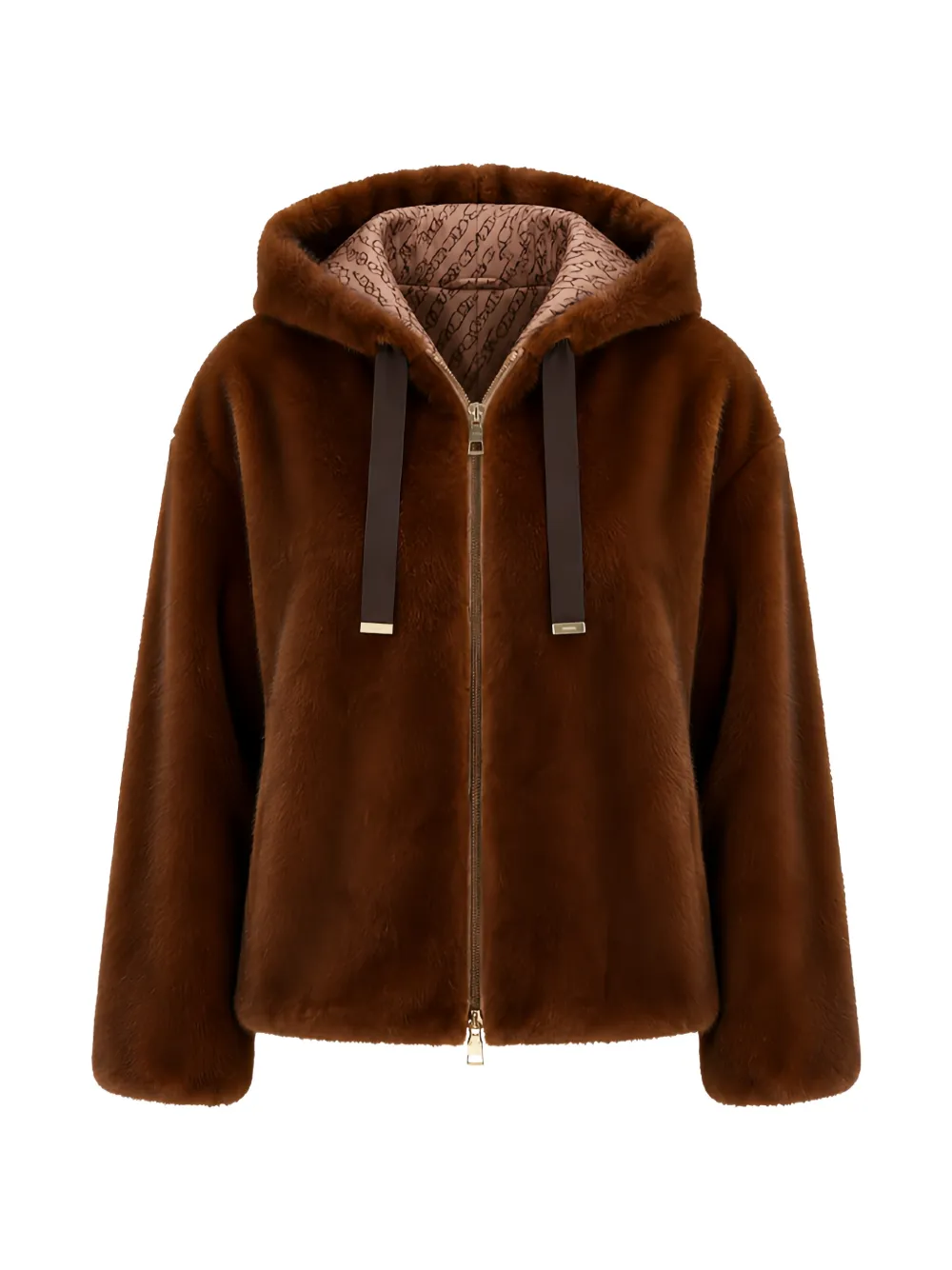 Herno faux-fur hooded jacket - Braun