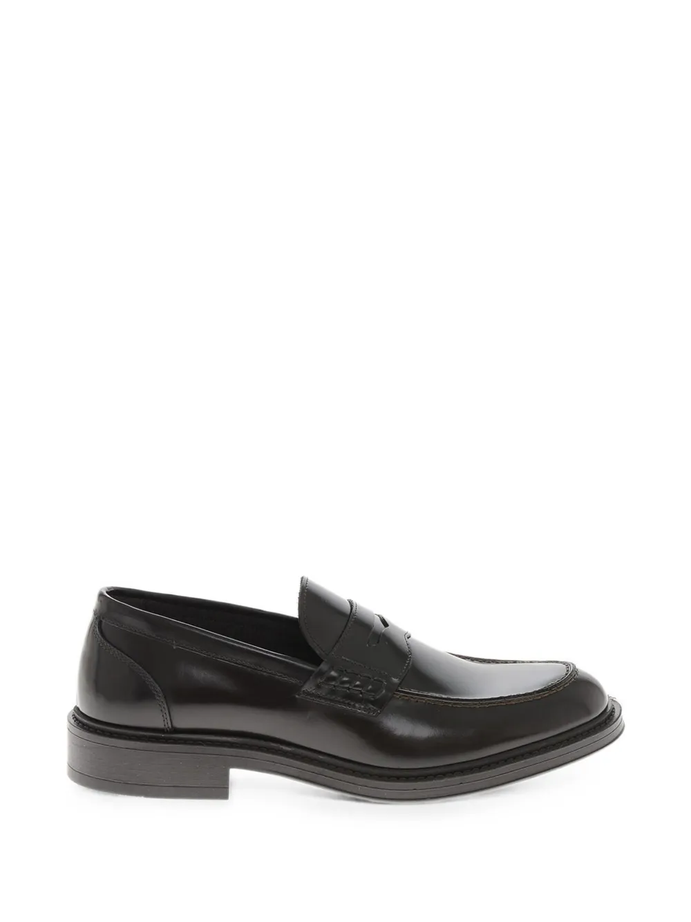 Amedeo Testoni polished leather penny loafers - Braun