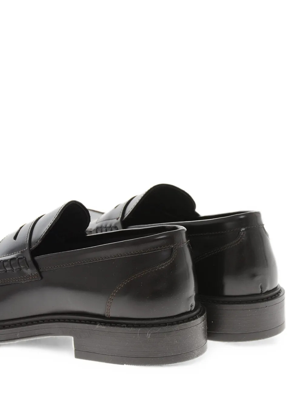 Amedeo Testoni polished leather penny loafers Bruin