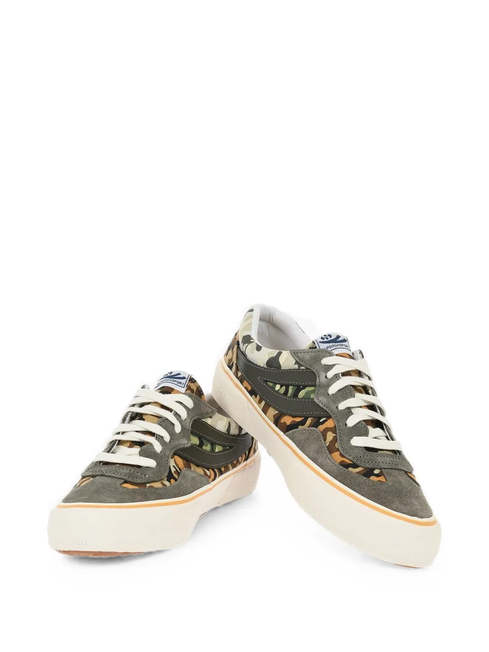 Superga camouflage-print low-top sneakers Groen
