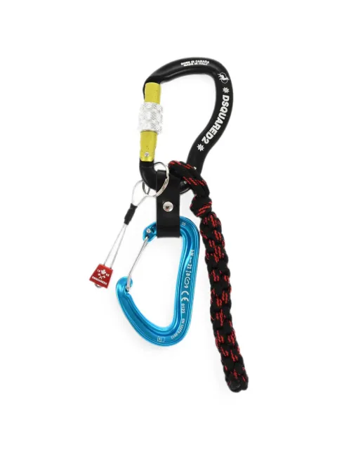 DSQUARED2 double-carabiner textile keyring