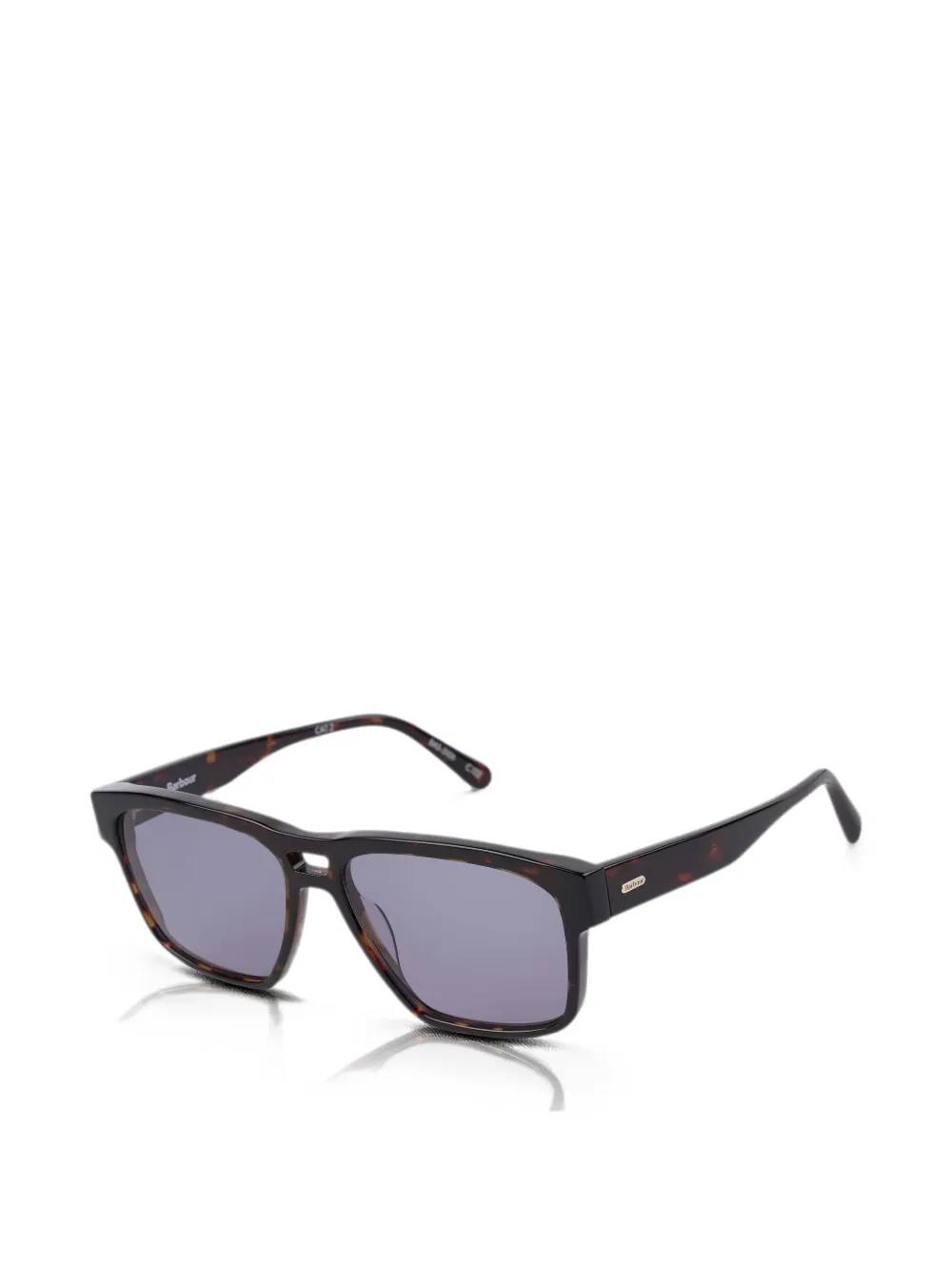 Barbour Zonnebril met vierkant montuur en schildpadschild design Bruin