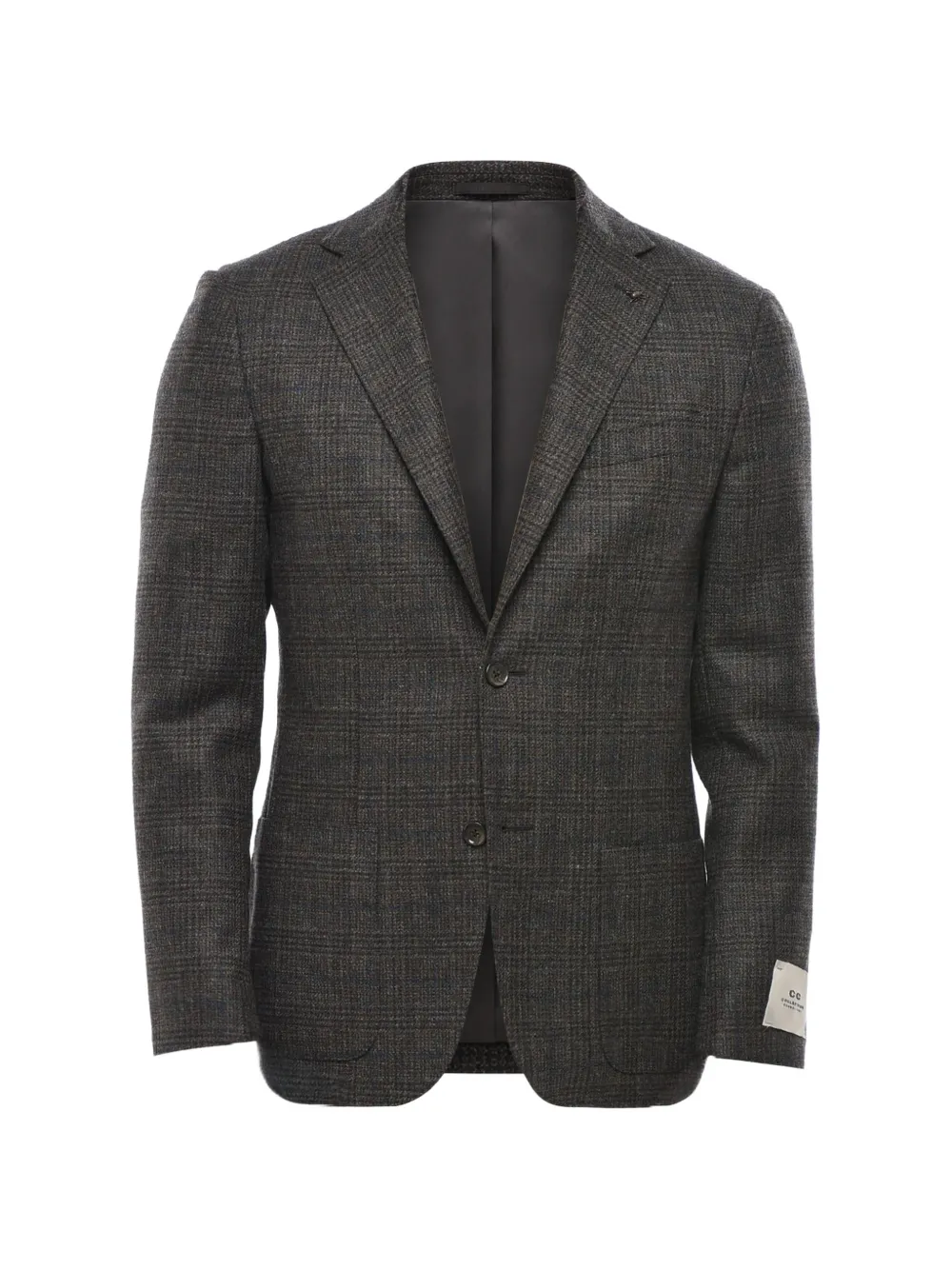 Corneliani checked single-breasted blazer - Braun